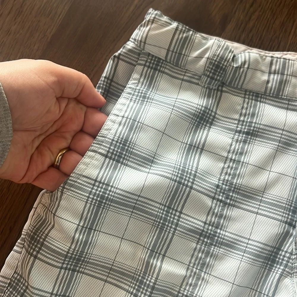 Nike Golf Boys Pale Blue with Greyish Blue Plaid 10